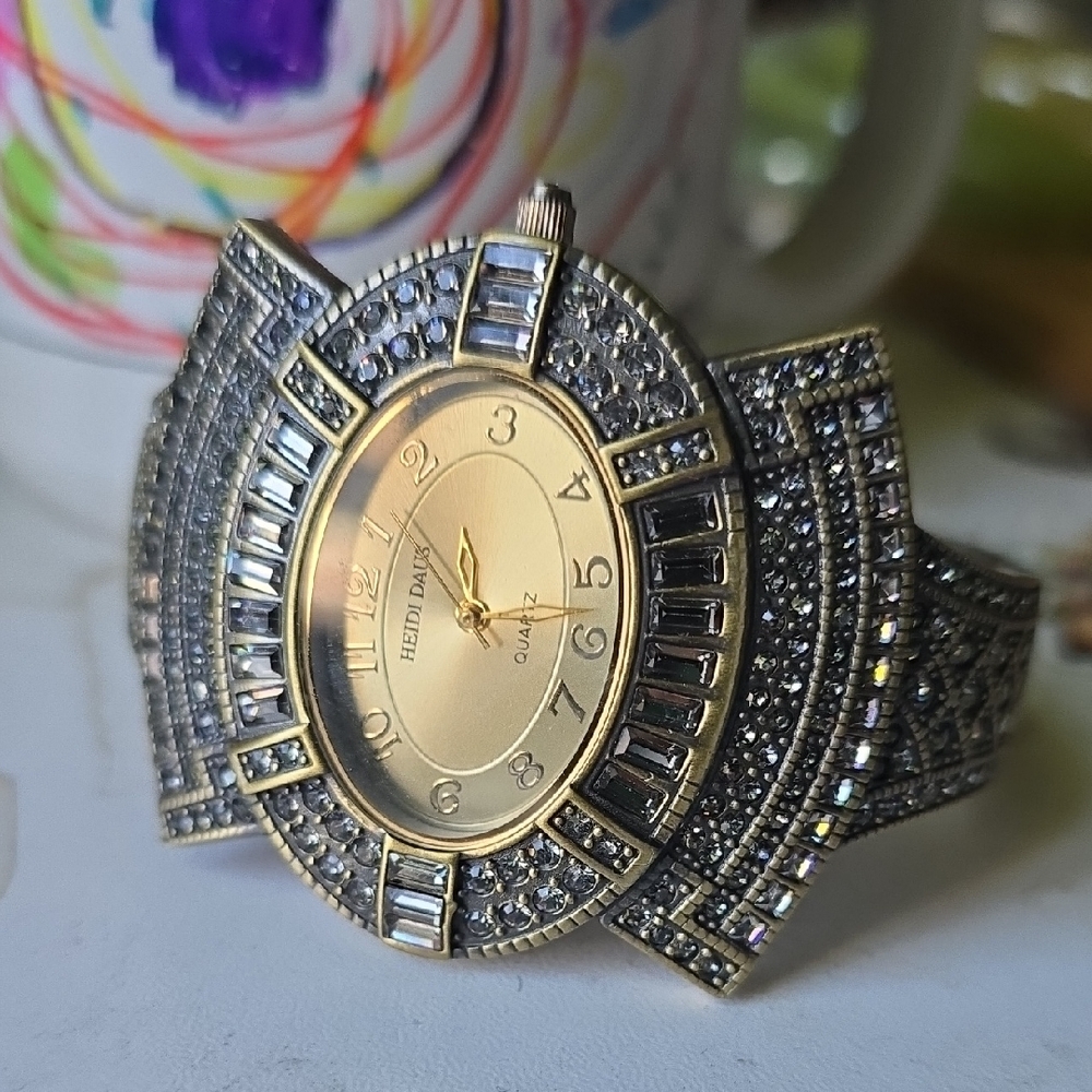 Heidi Daus Gold and Silver Crystal Watch
